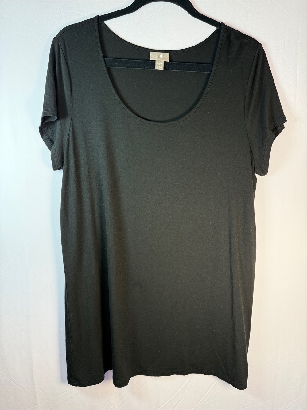 J. Jill Black Scoop Neck Short Sleeve Tunic